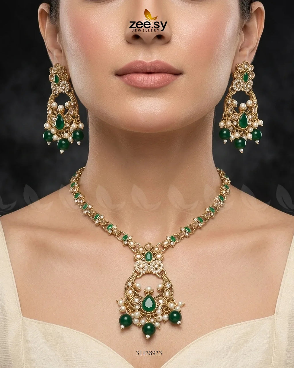 Moon Pearl Stone Necklace Set