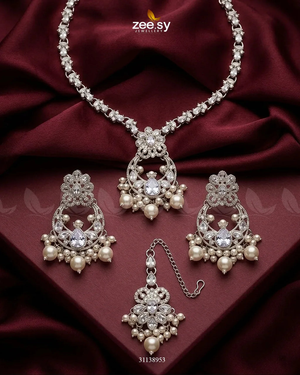 Moon Pearl Stone Necklace Set