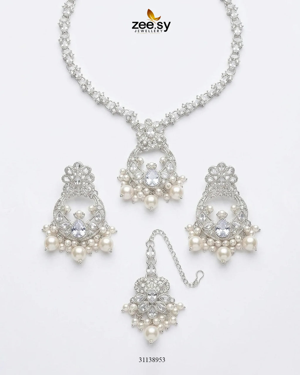Moon Pearl Stone Necklace Set
