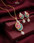 Enamel Teardrop Modern Pendant Set