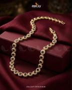 Round Solitaire Halo Tennis Chain