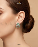 Royal Floral Zircon Earrings - Silver