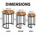 The Timber Trio – Rustic Woodgrain Nesting Tables (Set of 3)