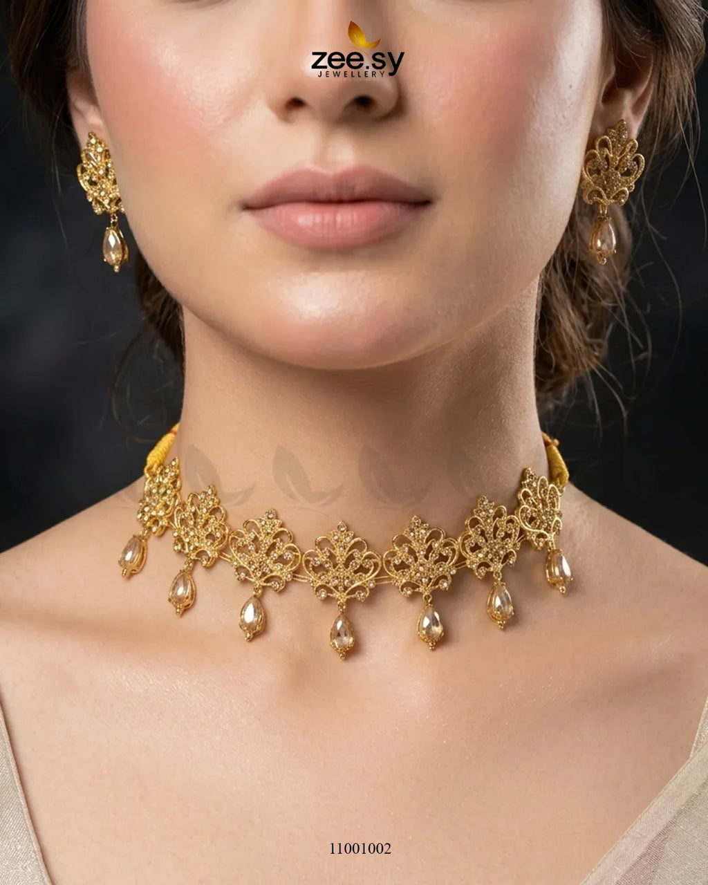 Floral Filigree Traditional Choker Set
