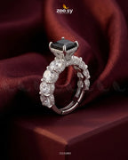 Silver Solitaire Center Stone Ring