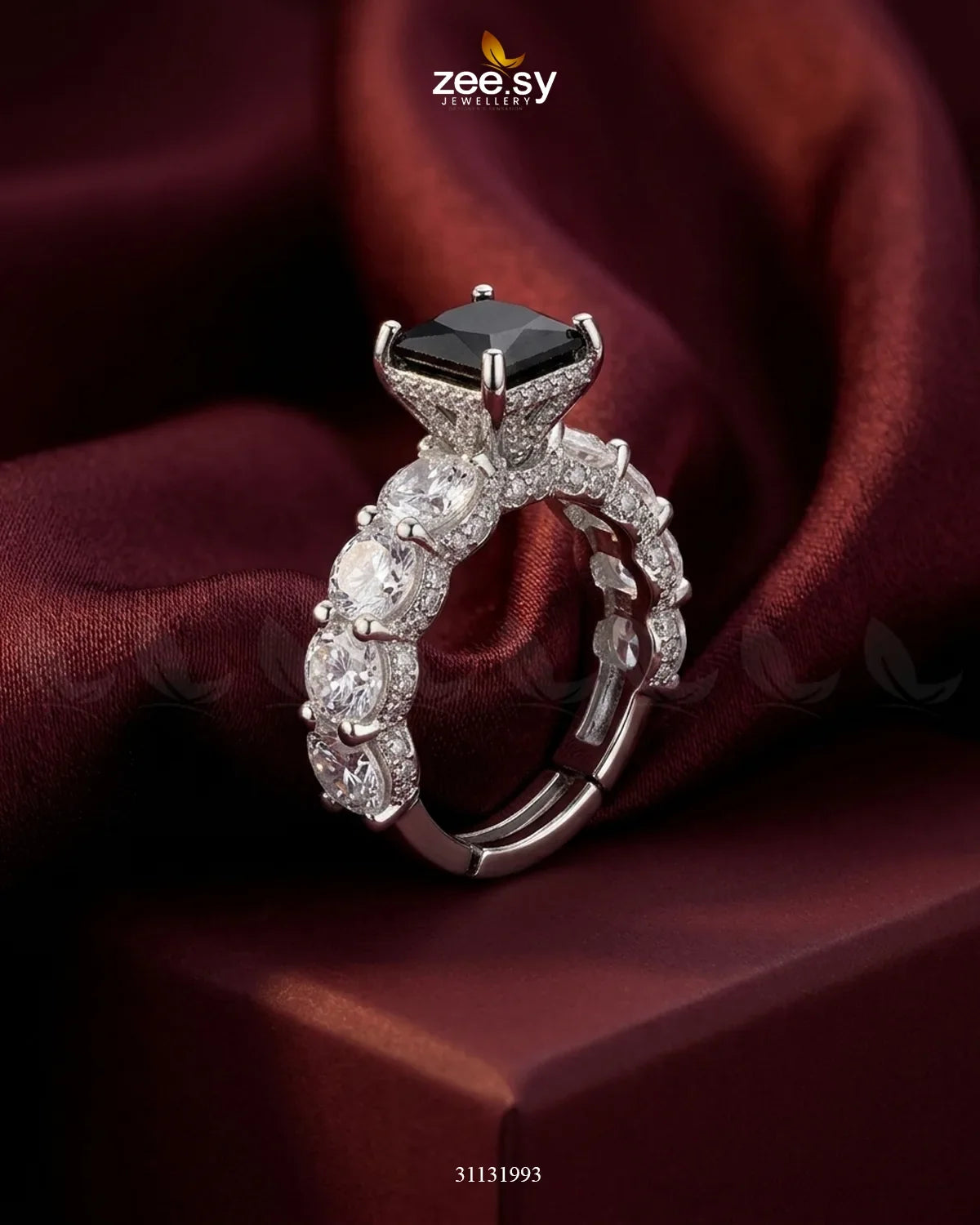 Silver Solitaire Center Stone Ring