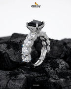Silver Solitaire Center Stone Ring
