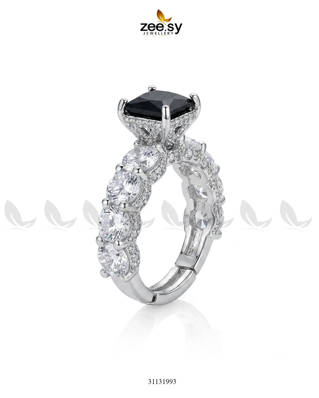 Silver Solitaire Center Stone Ring