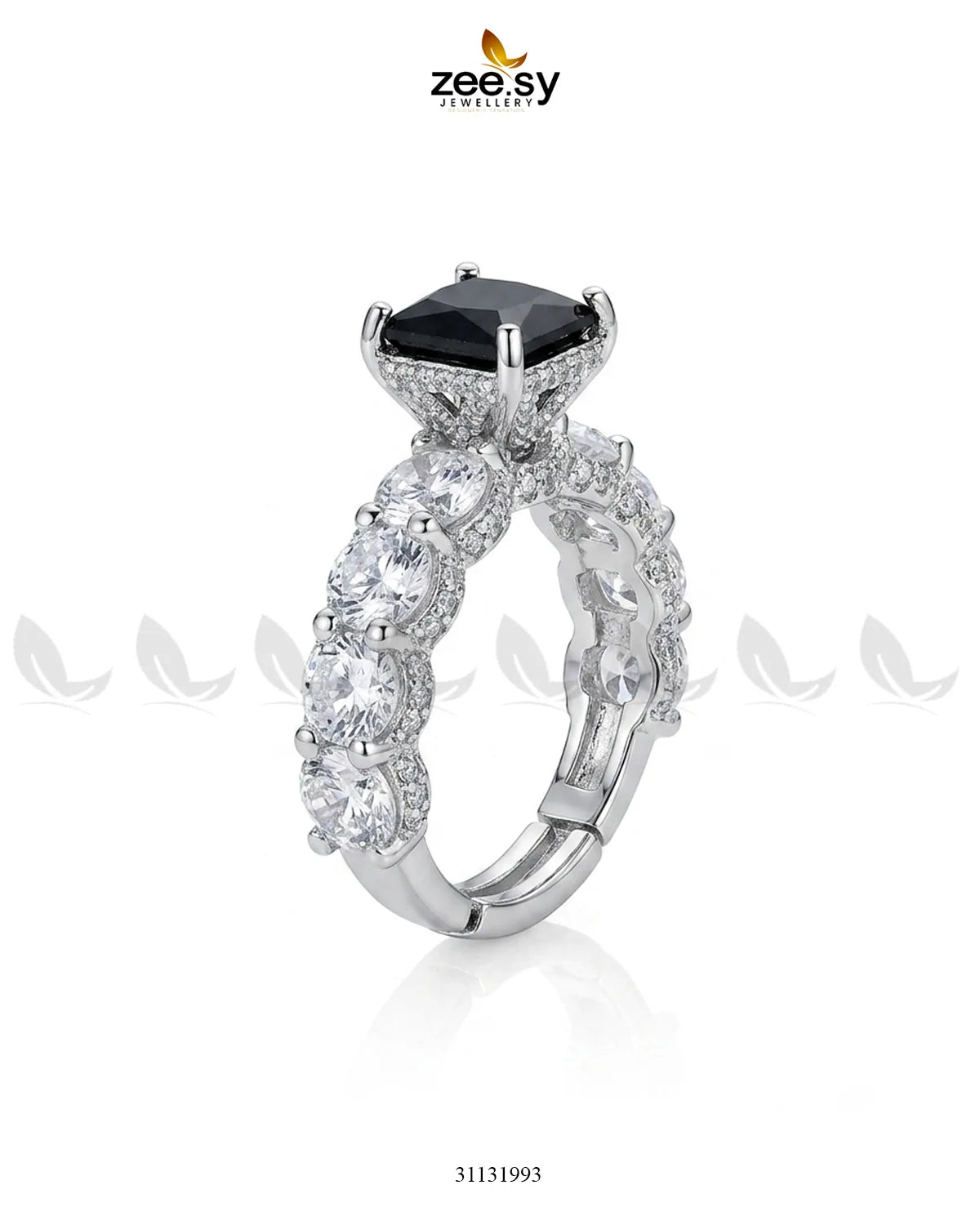Silver Solitaire Center Stone Ring