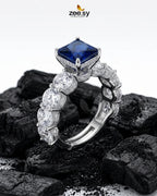 Silver Solitaire Center Stone Ring