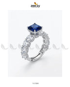 Silver Solitaire Center Stone Ring