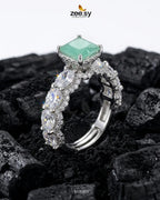 Silver Solitaire Center Stone Ring