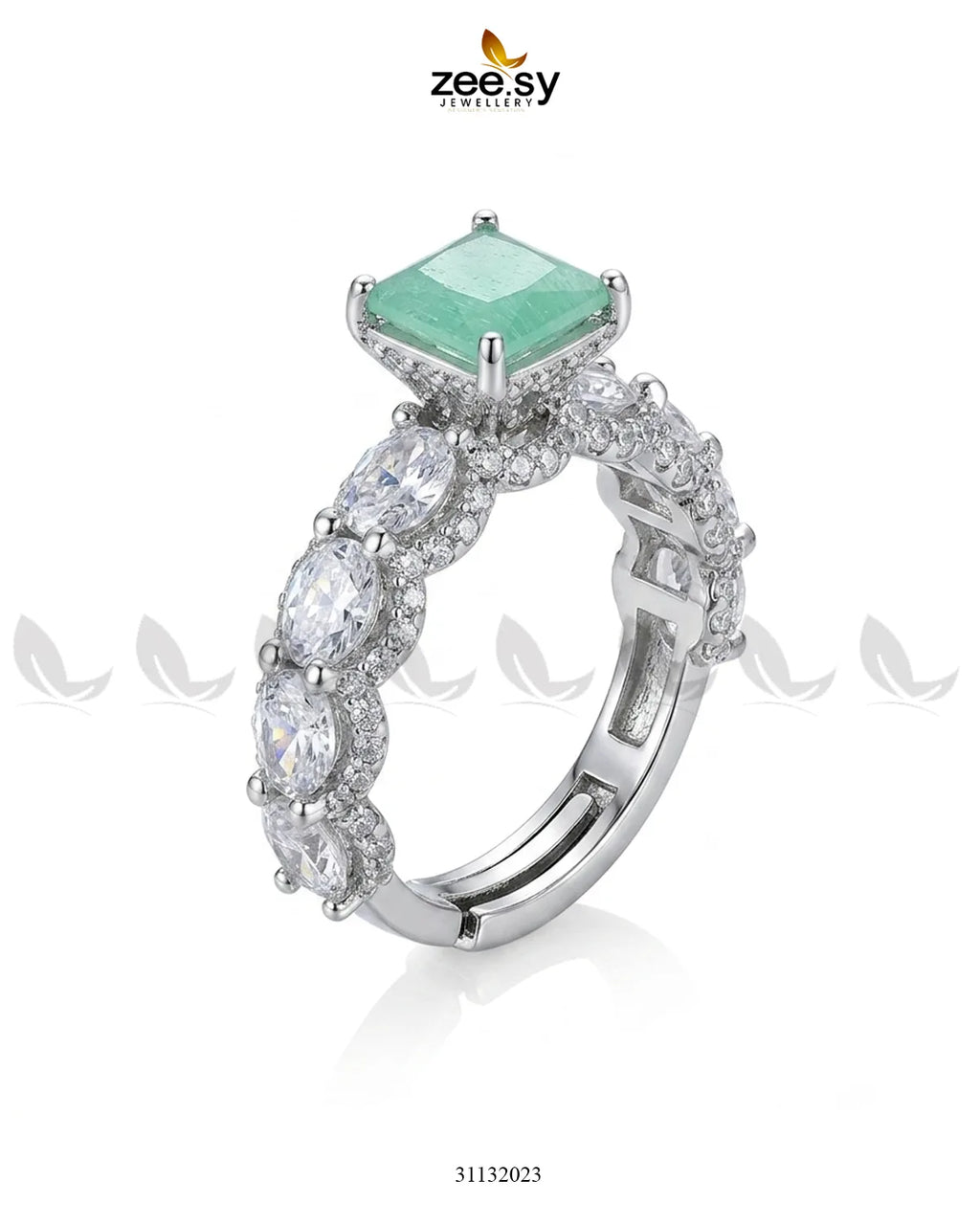 Silver Solitaire Center Stone Ring