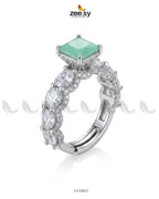 Silver Solitaire Center Stone Ring