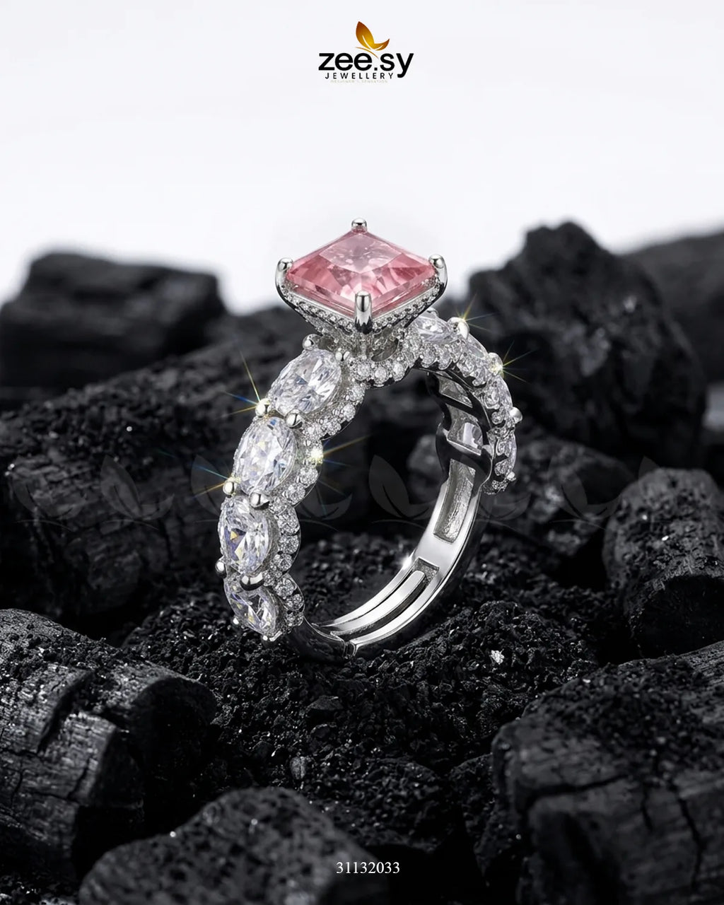 Silver Solitaire Center Stone Ring