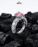 Silver Solitaire Center Stone Ring