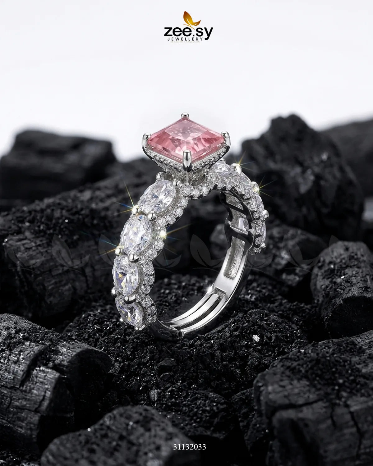 Silver Solitaire Center Stone Ring