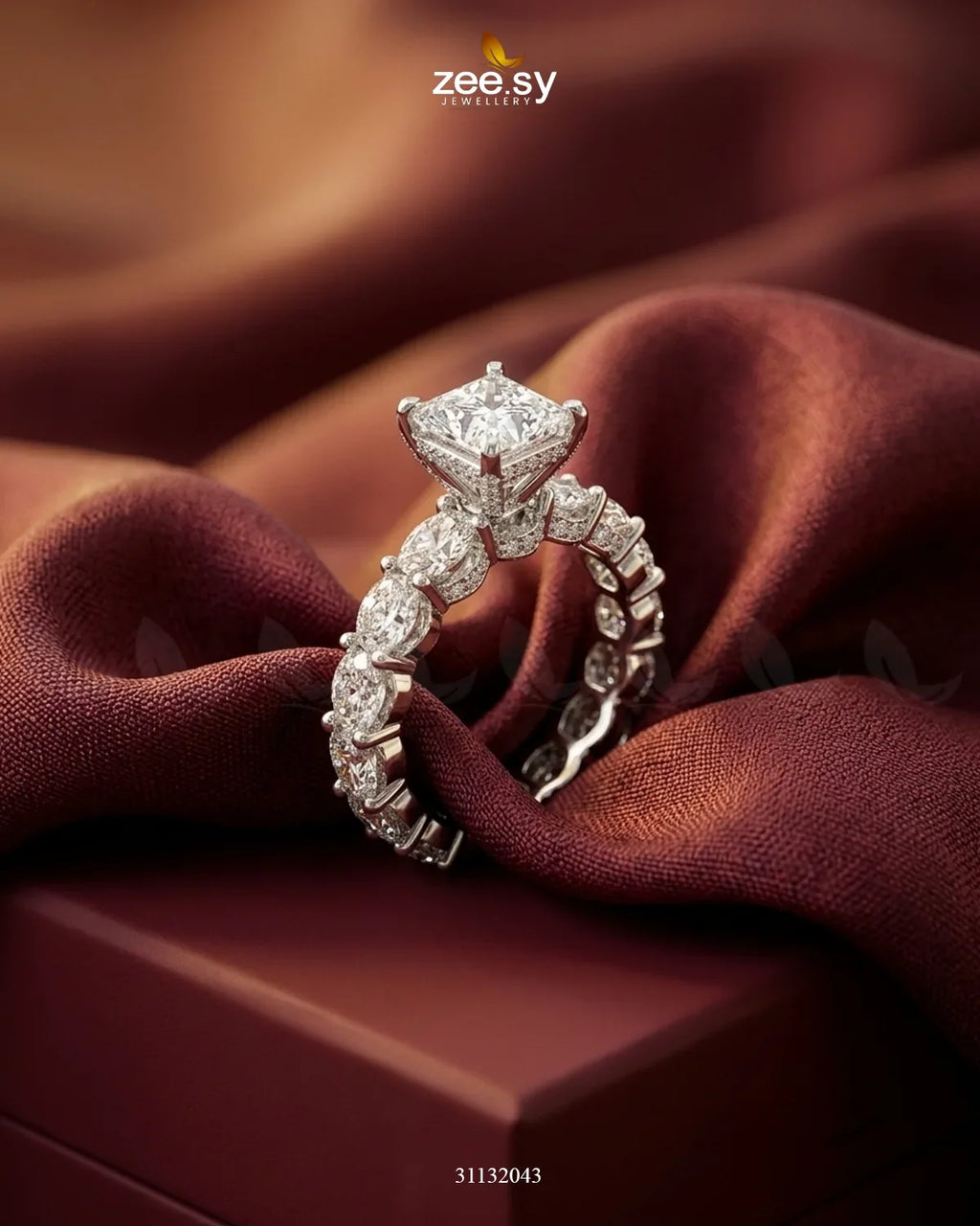 Silver Solitaire Center Stone Ring