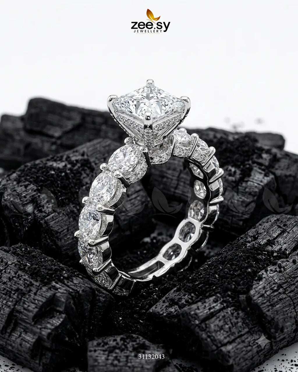Silver Solitaire Center Stone Ring