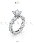 Silver Solitaire Center Stone Ring