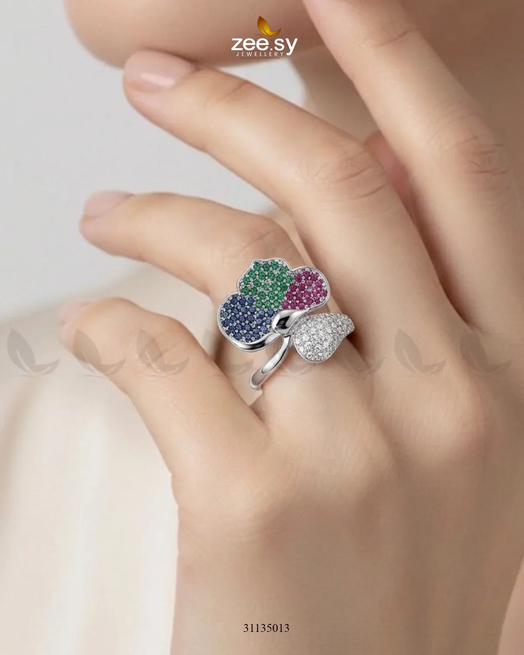 Silver Statement Gemstone Ring