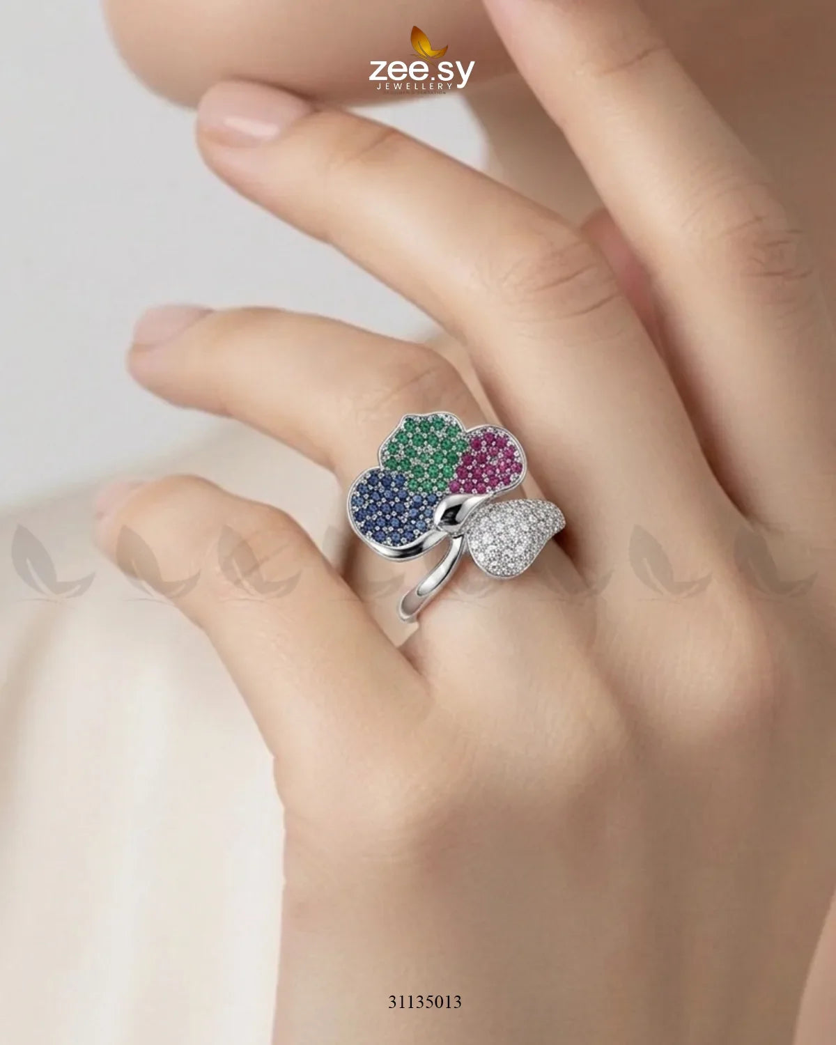 Silver Statement Gemstone Ring