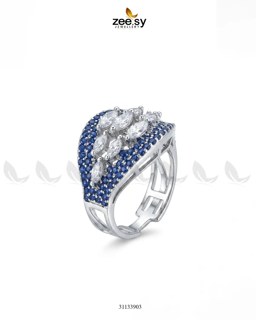 Silver Steorra Cluster Pave Ring
