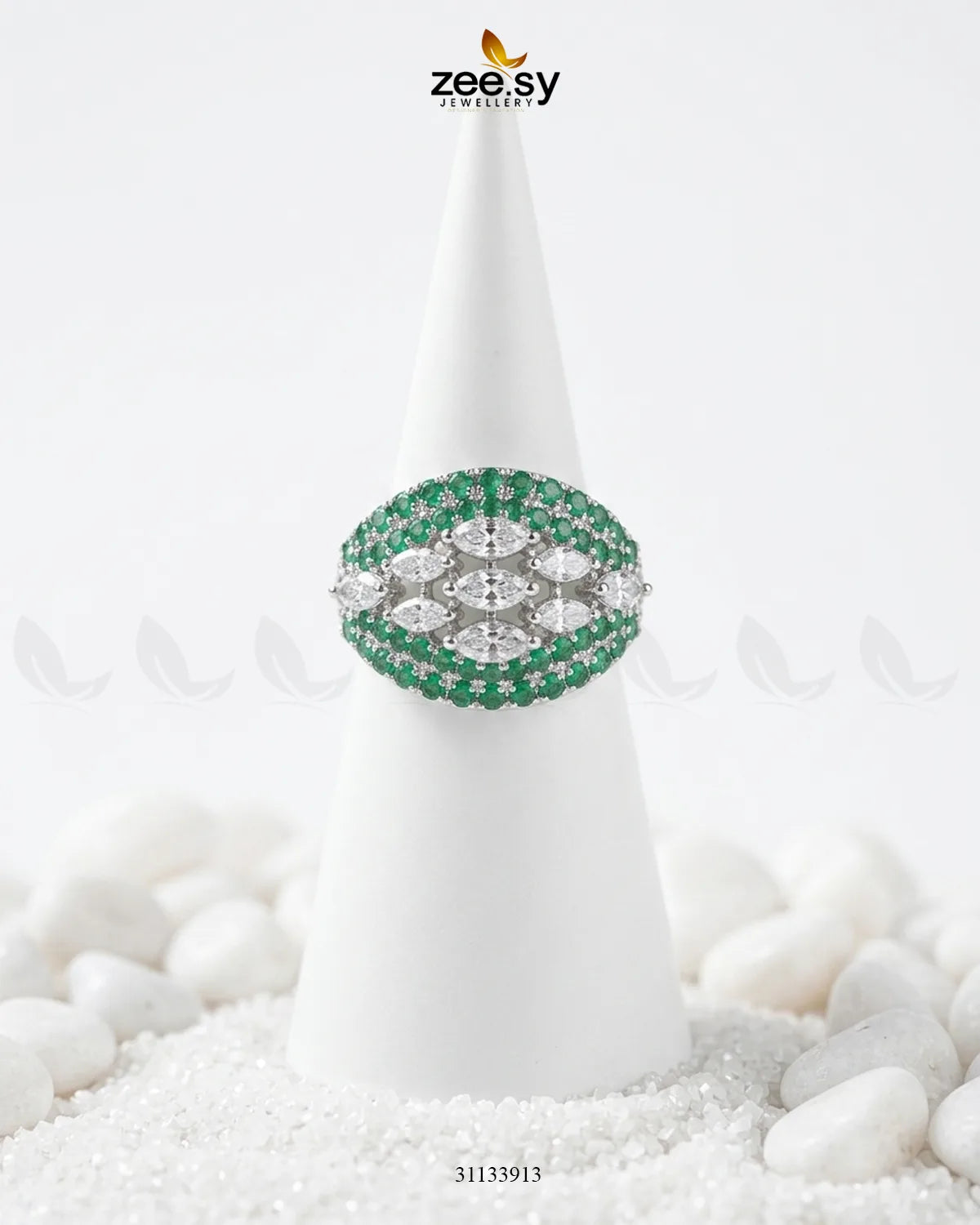 Silver Steorra Cluster Pave Ring