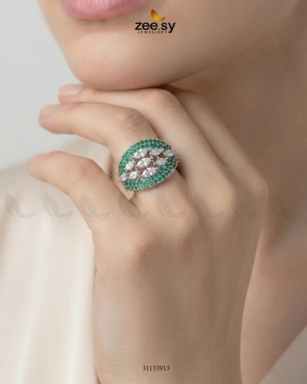 Silver Steorra Cluster Pave Ring