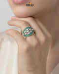 Silver Steorra Cluster Pave Ring