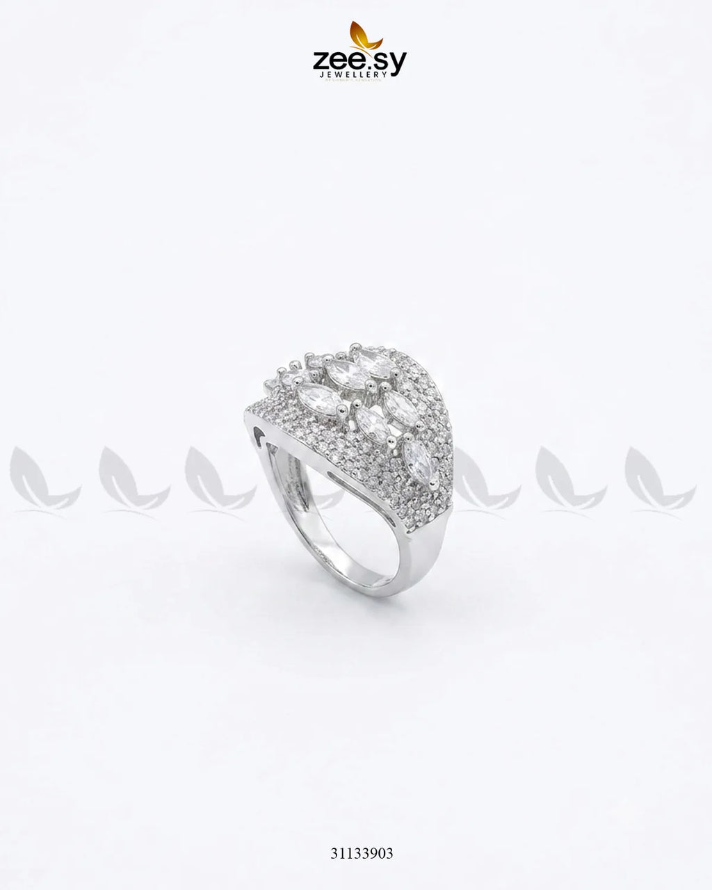 Silver Steorra Cluster Pave Ring