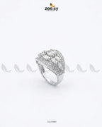 Silver Steorra Cluster Pave Ring