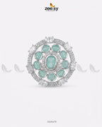 Silver Stunning Circle Crystal Ring