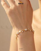 Tulip Cut Stones Floral Bracelet