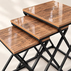 The Xandra Trio – Woodgrain Nesting Tables (Set of 3)
