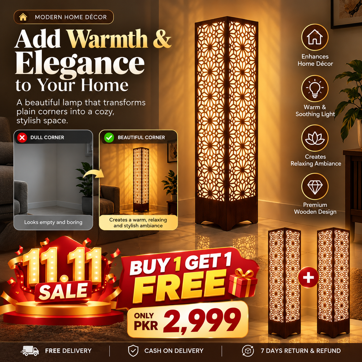 Premium Wooden Decorative Lamp