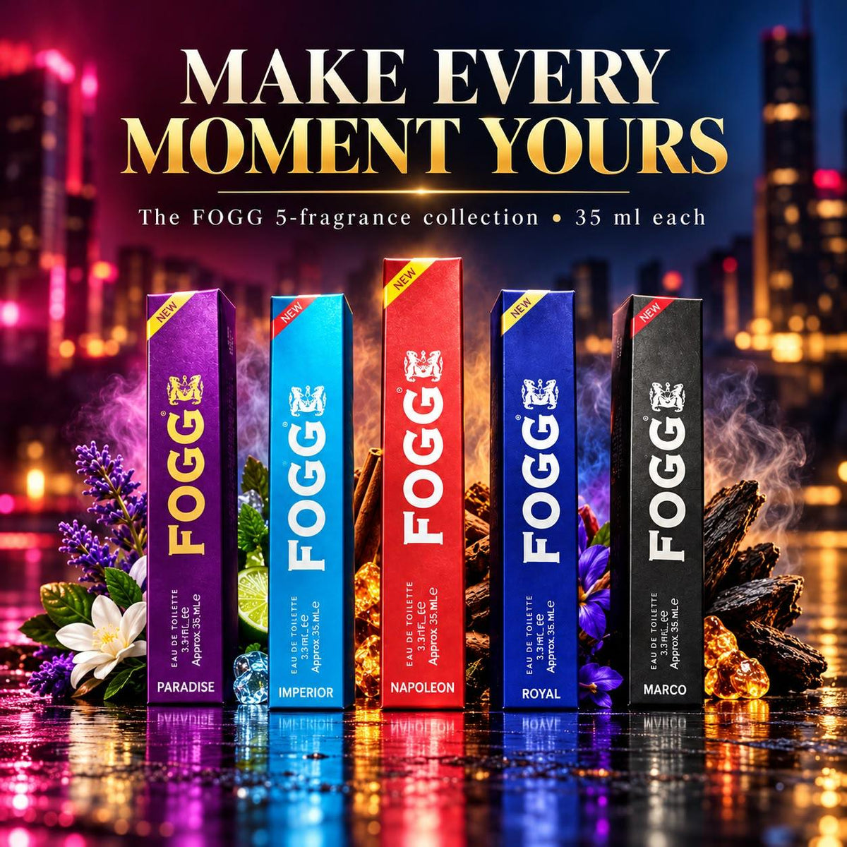 FOGG Luxury Perfume Gift Set – Pack of 5 (35ml Each)