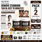 Niconi Men & Women Enzyme De-Tan Pack For Face & Body