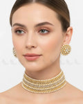 Elegant Beaded Pearl Choker Set