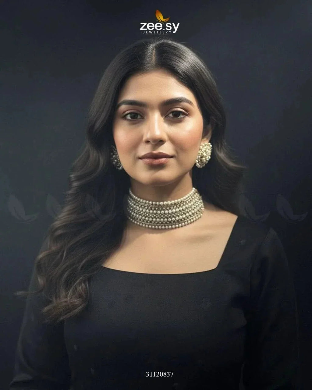 Elegant Beaded Pearl Choker Set