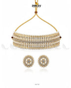 Elegant Beaded Pearl Choker Set