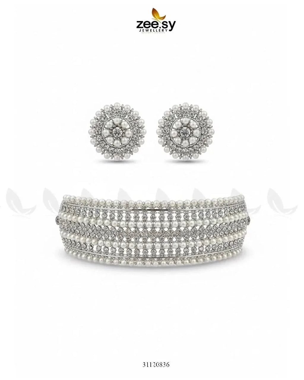 Elegant Beaded Pearl Choker Set