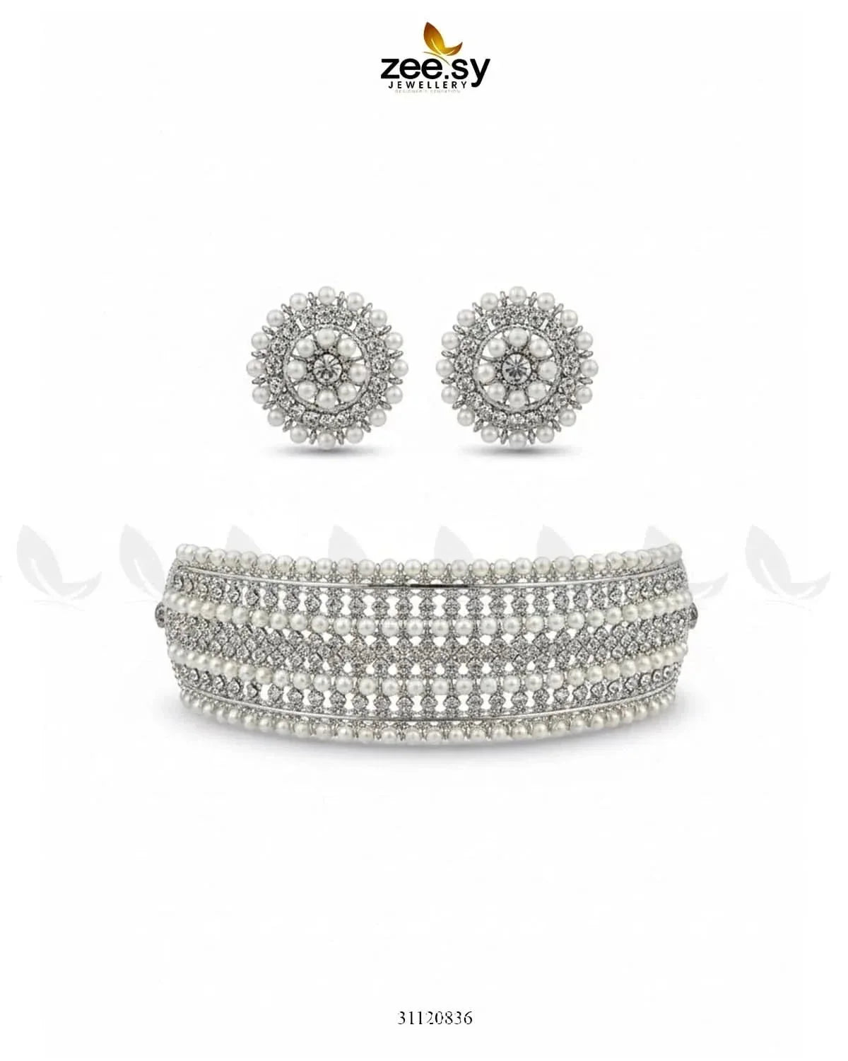 Elegant Beaded Pearl Choker Set
