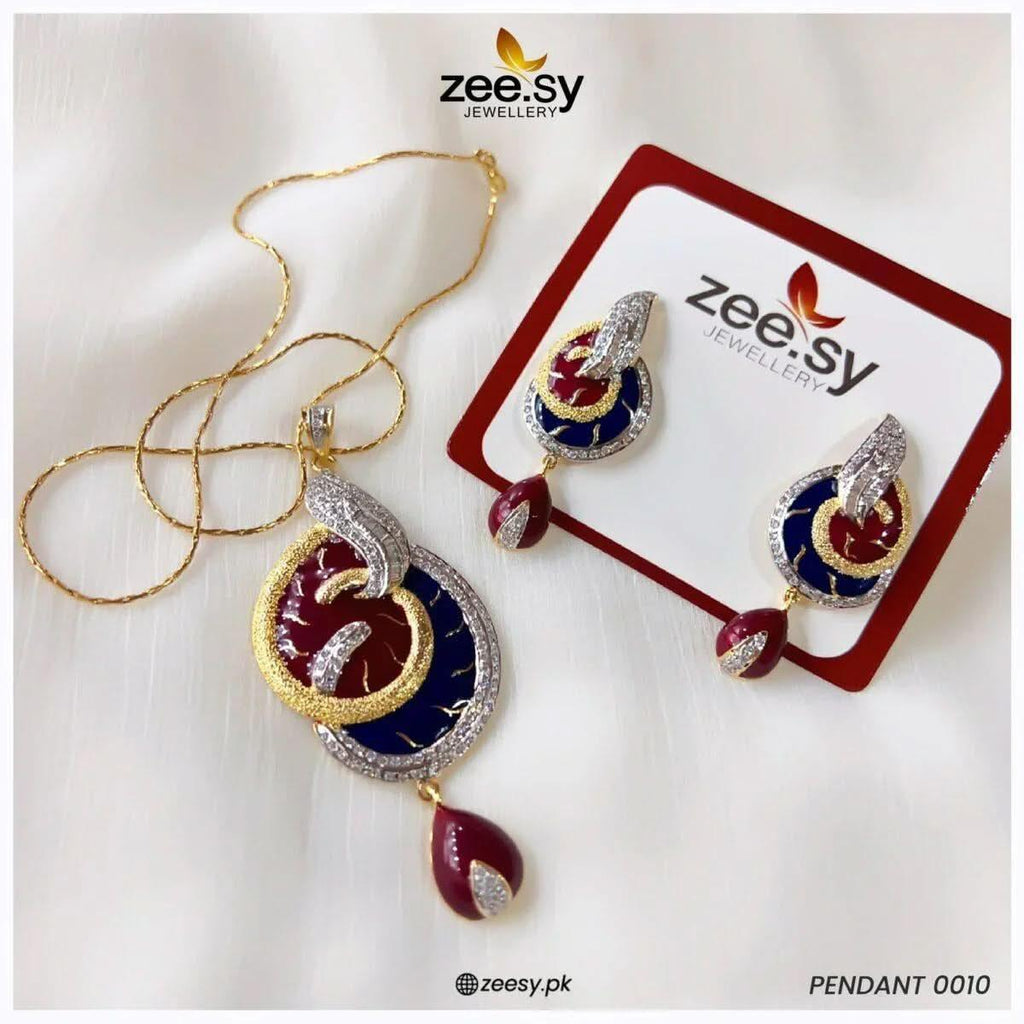 Enamel Teardrop Modern Pendant Set