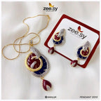 Enamel Teardrop Modern Pendant Set